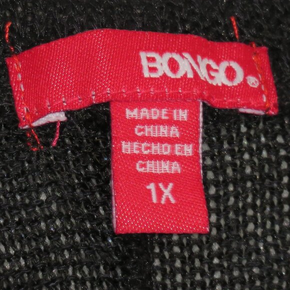 Junior Plus Black & Gold Long Sleeve Pullover Embellished Blouse Size 1X (C895) - Picture 6 of 9